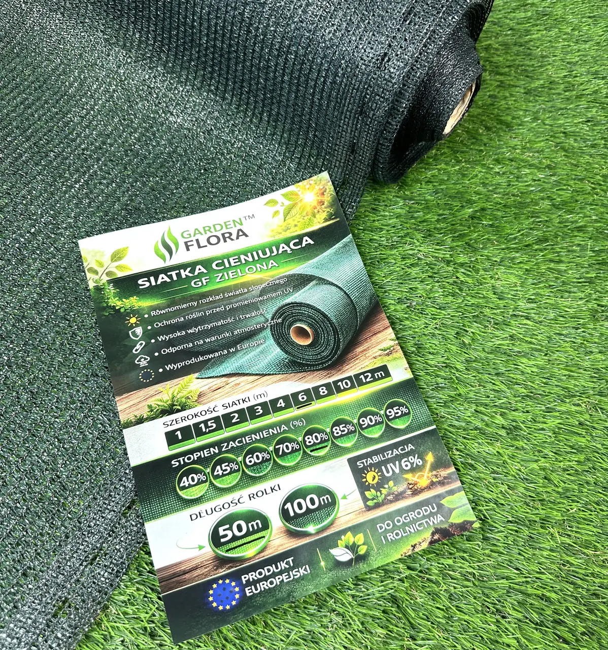 7256126290_sitka-zatinyayucha-garden Сітка затіняюча Garden Flora 80% 6х50 м Зелена — изображение 1